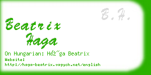 beatrix haga business card